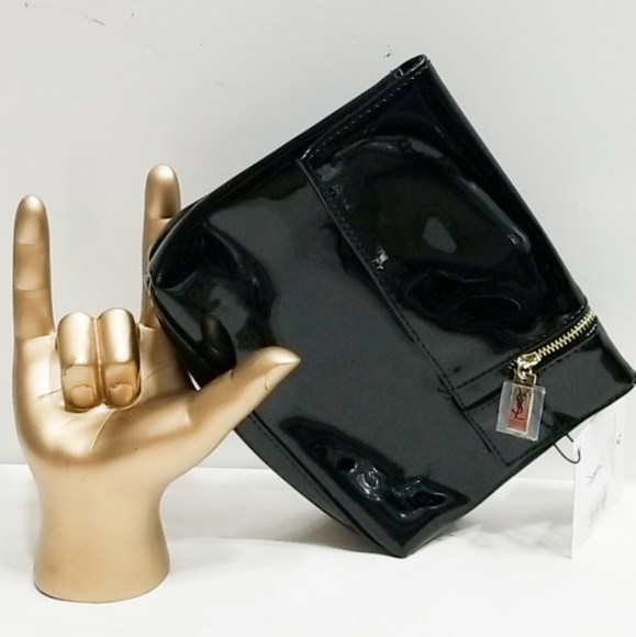 YSL Yves Saint Laurent Black Zippered Pouch - Picture 1 of 7